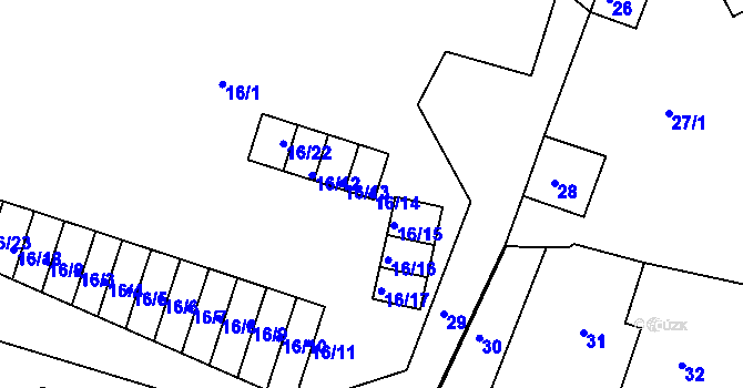 Parcela st. 16/14 v KÚ Smržovka, Katastrální mapa