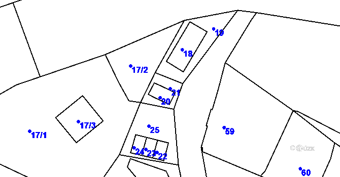 Parcela st. 21 v KÚ Smržovka, Katastrální mapa