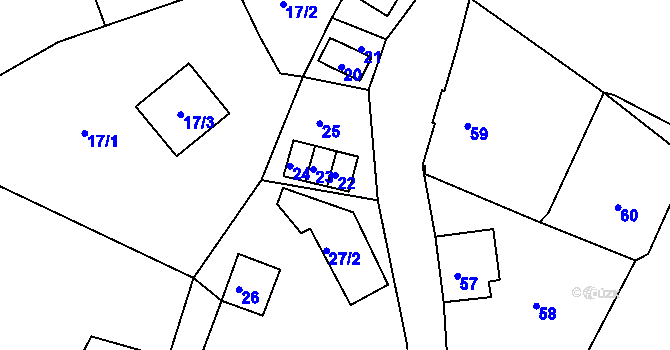Parcela st. 22 v KÚ Smržovka, Katastrální mapa