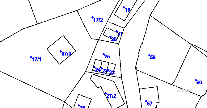 Parcela st. 25 v KÚ Smržovka, Katastrální mapa