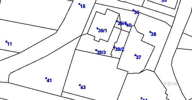 Parcela st. 39/3 v KÚ Smržovka, Katastrální mapa
