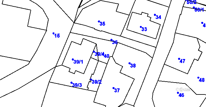 Parcela st. 40 v KÚ Smržovka, Katastrální mapa