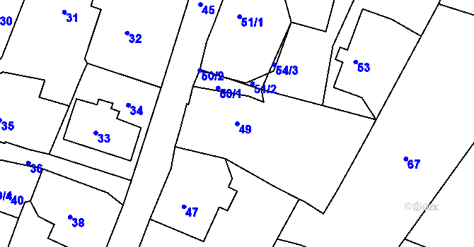 Parcela st. 49 v KÚ Smržovka, Katastrální mapa