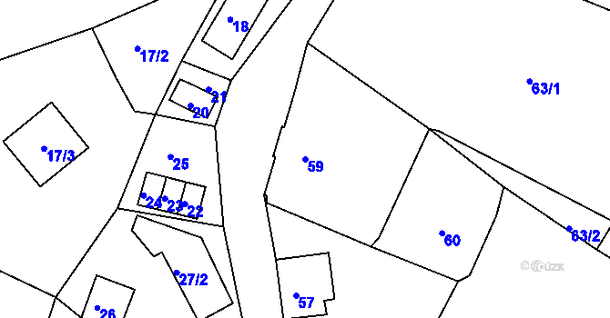 Parcela st. 59 v KÚ Smržovka, Katastrální mapa