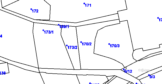Parcela st. 170/2 v KÚ Smržovka, Katastrální mapa