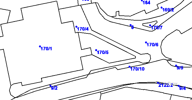 Parcela st. 170/5 v KÚ Smržovka, Katastrální mapa