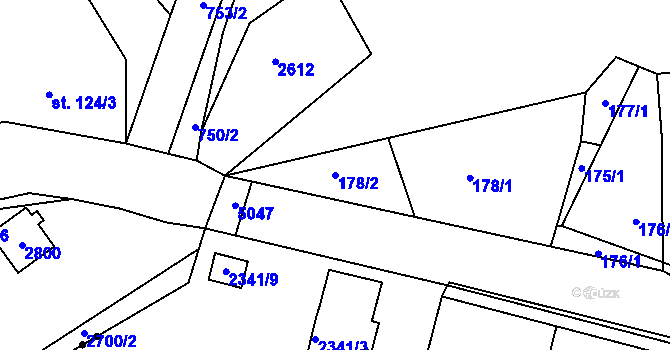 Parcela st. 178/2 v KÚ Smržovka, Katastrální mapa