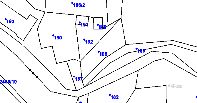Parcela st. 188 v KÚ Smržovka, Katastrální mapa