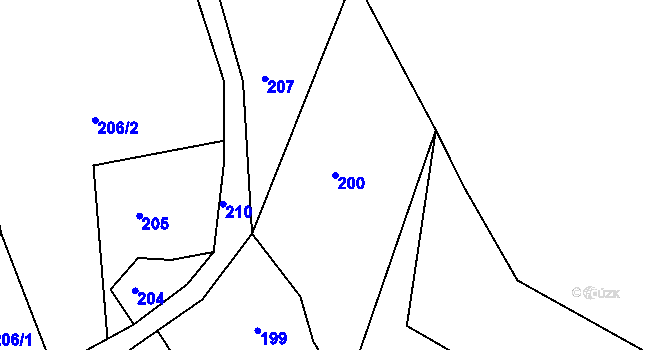 Parcela st. 200 v KÚ Smržovka, Katastrální mapa