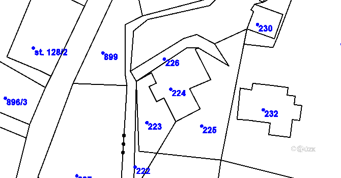 Parcela st. 224 v KÚ Smržovka, Katastrální mapa