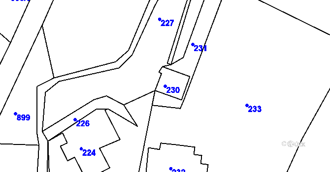 Parcela st. 230 v KÚ Smržovka, Katastrální mapa