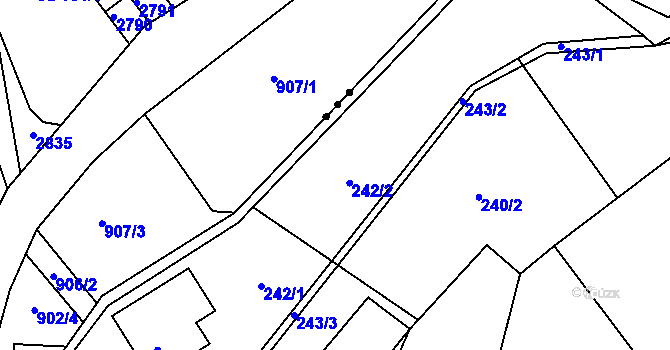 Parcela st. 242 v KÚ Smržovka, Katastrální mapa