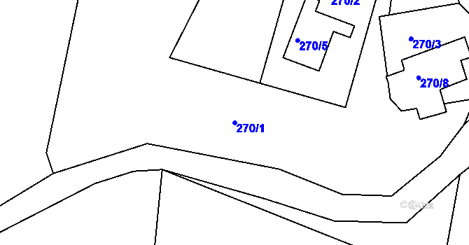 Parcela st. 270/1 v KÚ Smržovka, Katastrální mapa