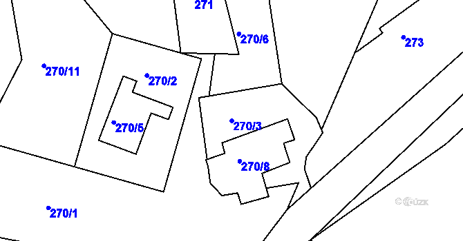 Parcela st. 270/3 v KÚ Smržovka, Katastrální mapa