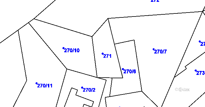 Parcela st. 271 v KÚ Smržovka, Katastrální mapa