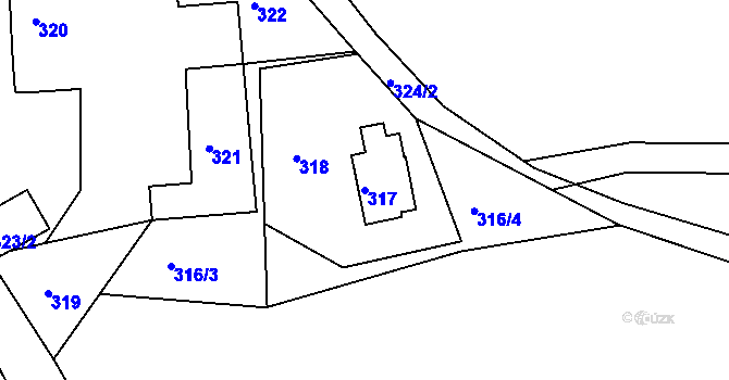 Parcela st. 317 v KÚ Smržovka, Katastrální mapa