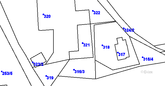 Parcela st. 321 v KÚ Smržovka, Katastrální mapa