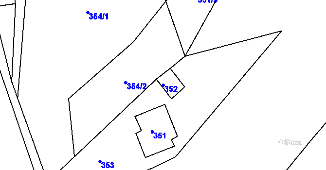 Parcela st. 352 v KÚ Smržovka, Katastrální mapa