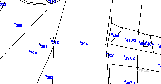 Parcela st. 394 v KÚ Smržovka, Katastrální mapa