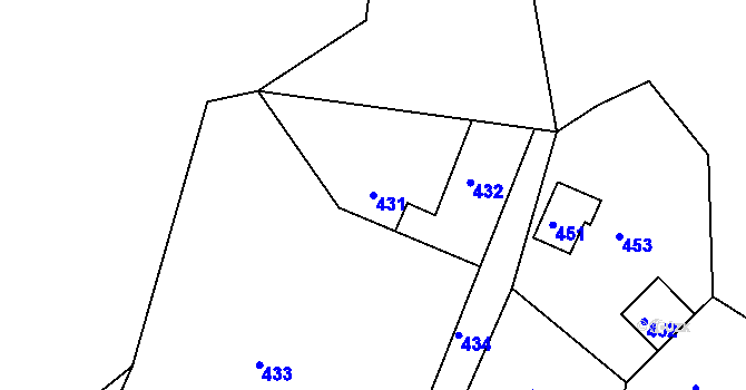 Parcela st. 431 v KÚ Smržovka, Katastrální mapa