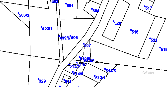 Parcela st. 507 v KÚ Smržovka, Katastrální mapa