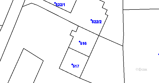 Parcela st. 516 v KÚ Smržovka, Katastrální mapa