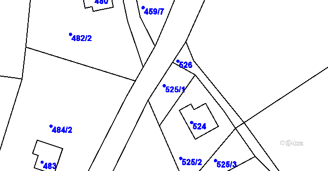 Parcela st. 525/1 v KÚ Smržovka, Katastrální mapa