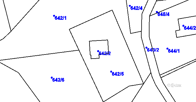 Parcela st. 642/2 v KÚ Smržovka, Katastrální mapa
