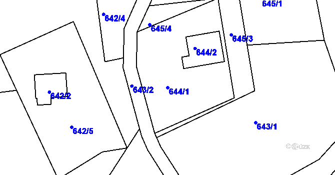 Parcela st. 644/1 v KÚ Smržovka, Katastrální mapa
