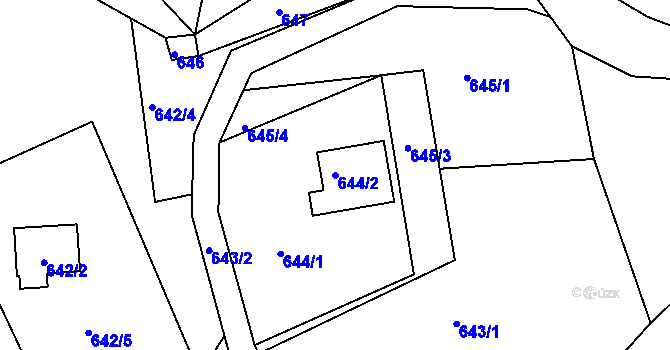 Parcela st. 644/2 v KÚ Smržovka, Katastrální mapa