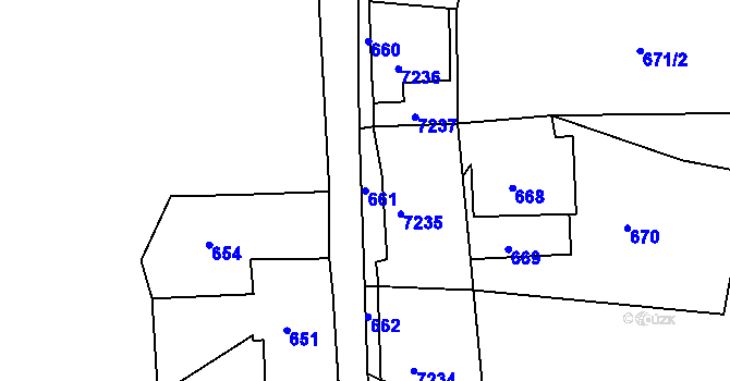 Parcela st. 661 v KÚ Smržovka, Katastrální mapa