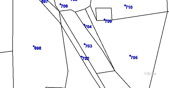Parcela st. 703 v KÚ Smržovka, Katastrální mapa