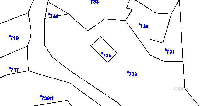 Parcela st. 735 v KÚ Smržovka, Katastrální mapa
