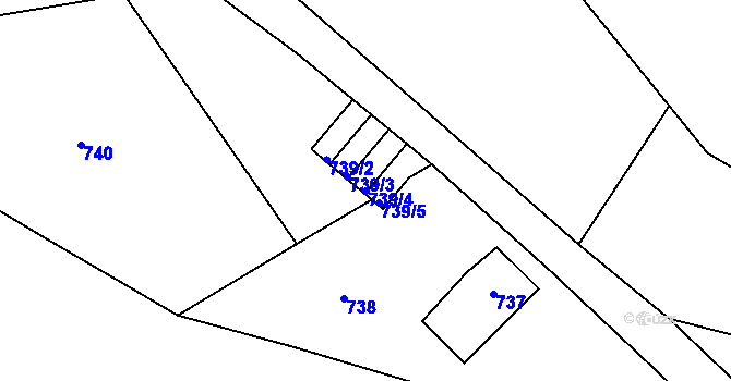 Parcela st. 739/4 v KÚ Smržovka, Katastrální mapa
