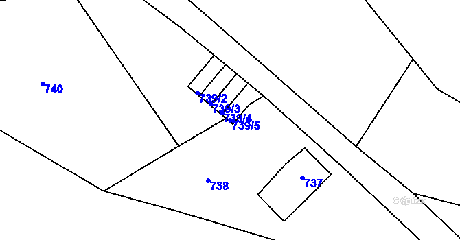 Parcela st. 739/5 v KÚ Smržovka, Katastrální mapa