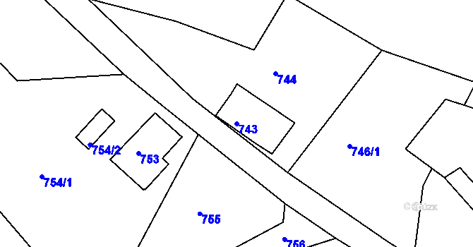 Parcela st. 743 v KÚ Smržovka, Katastrální mapa