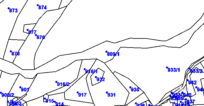 Parcela st. 809 v KÚ Smržovka, Katastrální mapa