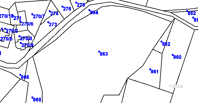 Parcela st. 863 v KÚ Smržovka, Katastrální mapa