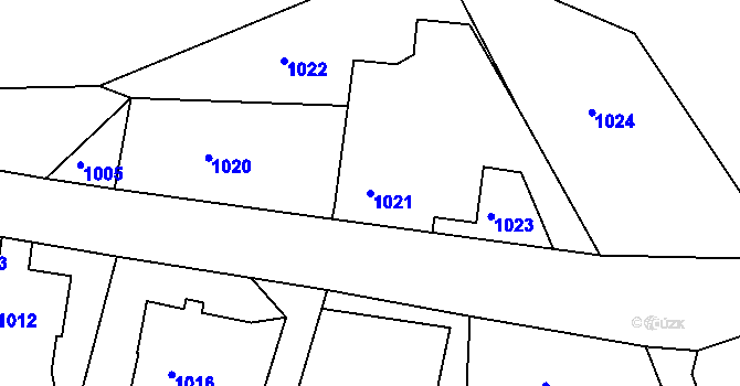 Parcela st. 1021 v KÚ Smržovka, Katastrální mapa