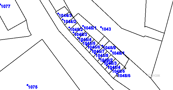 Parcela st. 1045/6 v KÚ Smržovka, Katastrální mapa
