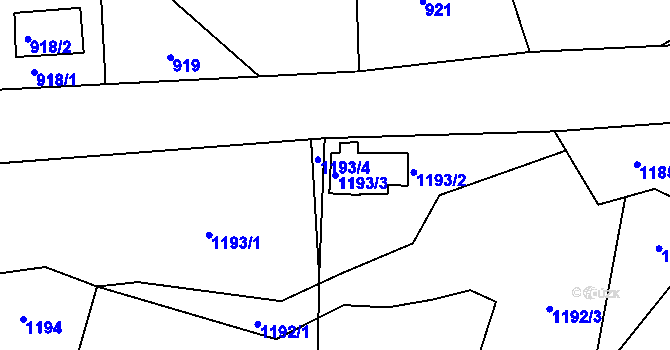 Parcela st. 1193/3 v KÚ Smržovka, Katastrální mapa