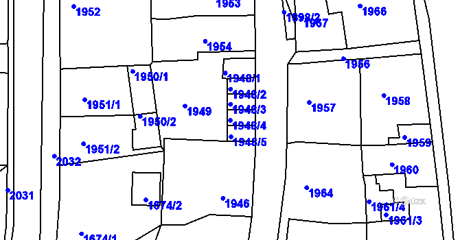 Parcela st. 1948/4 v KÚ Smržovka, Katastrální mapa