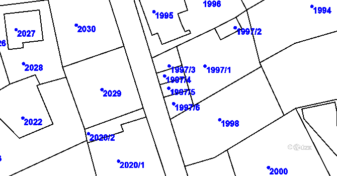 Parcela st. 1997/5 v KÚ Smržovka, Katastrální mapa