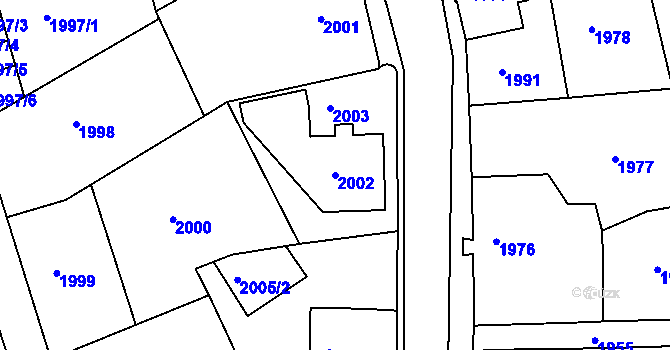 Parcela st. 2002 v KÚ Smržovka, Katastrální mapa