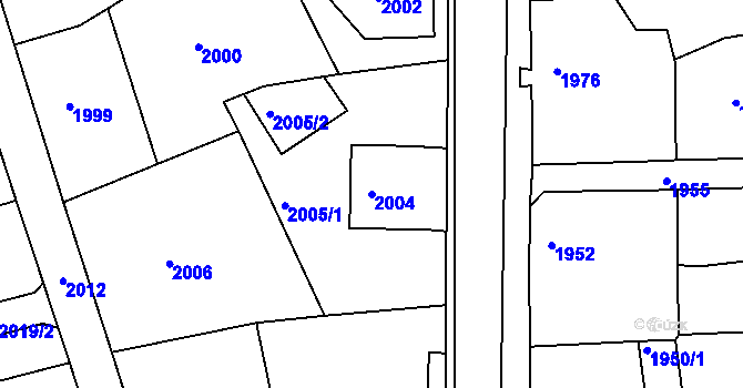 Parcela st. 2004 v KÚ Smržovka, Katastrální mapa
