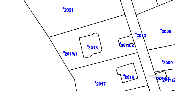 Parcela st. 2018 v KÚ Smržovka, Katastrální mapa