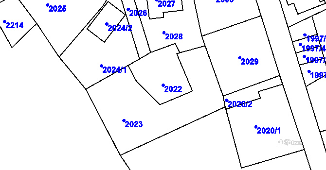 Parcela st. 2022 v KÚ Smržovka, Katastrální mapa