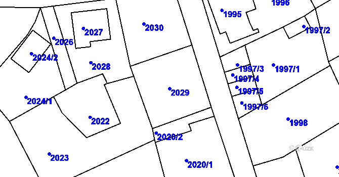 Parcela st. 2029 v KÚ Smržovka, Katastrální mapa