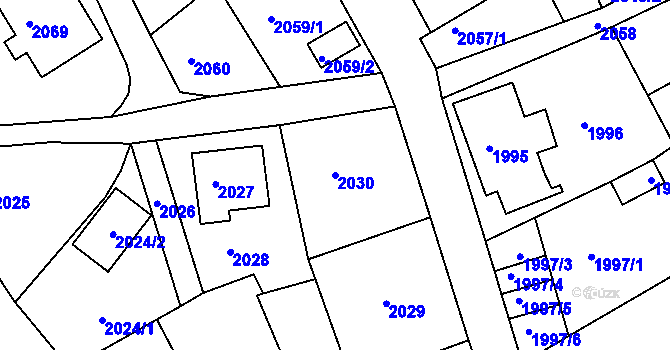 Parcela st. 2030 v KÚ Smržovka, Katastrální mapa