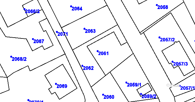 Parcela st. 2061 v KÚ Smržovka, Katastrální mapa